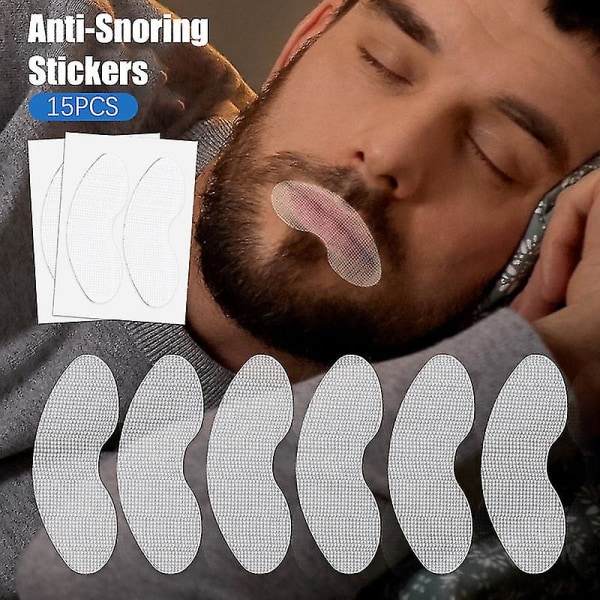 Søvnstrimler mot snorking Skånsom munntape for nesepust Lavt høyt snorking（21 stk，Klar）