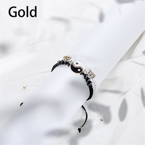 1 par armband för 2 matchande Yin Yang justerbar sladd armband för vänskap relation pojkvän flickvän Alla hjärtans dag