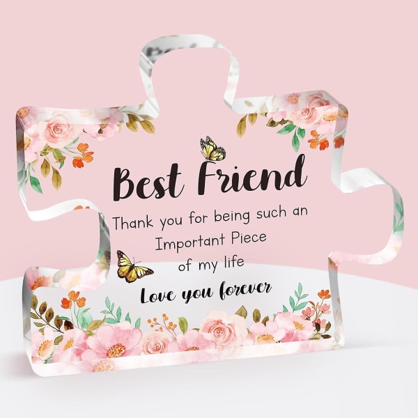 Friend Gifts For Women - Acrylic Puzzle Plaque, Bestie Gifts For Women, Friendship Gifts For Women, Best Friend Birthday Gifts For Women, 3.33.9 Inch