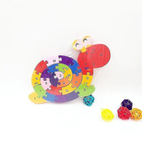 Miman Animal Wooden Puzzle Blocks Alphabet Number 26pcs Jigsaw Gave Førskole Læring Pædagogisk Legetøj