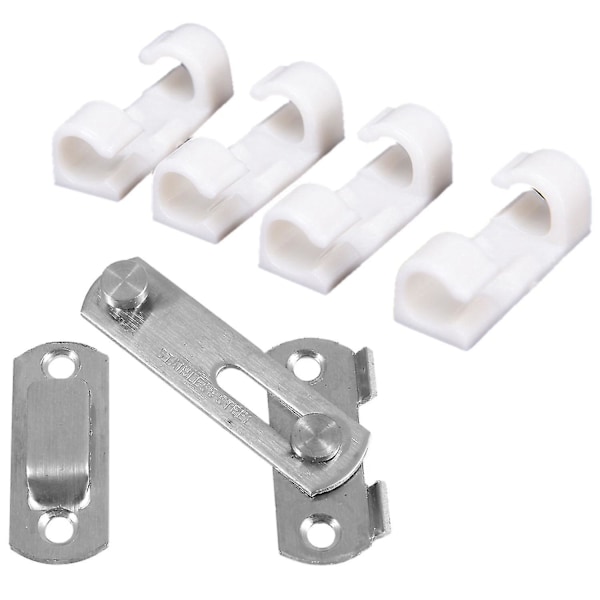 1 set Hasp Latch Metal Hasp Latch Lock Glidande dörrlås för fönster skåp montering & 20 st tråd Fix -ZHENV