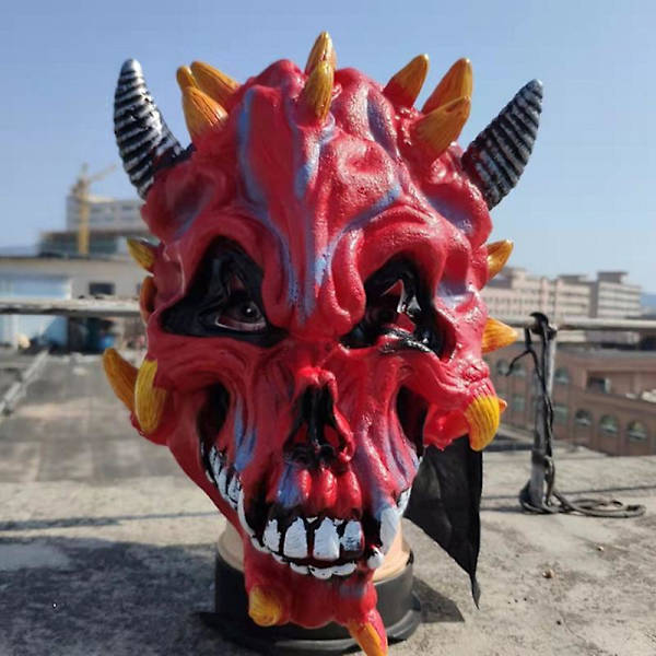 Generisk Split Face Halloween-dödskallemask | Läskig Cosplay-huvud | Helmask för fest | Läskig kostym för vuxna