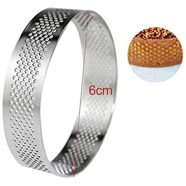 12-pack rostfria tårtformar, perforerade kakmousseformar, kakformar, runda kakbakformar 6 cm