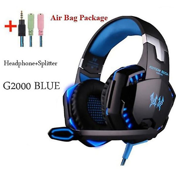 Gaming-headset med brusreducering, dynamisk sensorisk, Hi-Fi-hörlurar, mjukt minnesskum, LED RGB-ljus för PC, bärbar dator, Mac50mm Spe