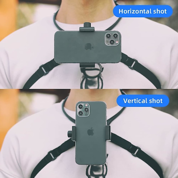 POV / Vlog Smartphone Selfie Halshållare Mount Kompatibel Med Iphone 13/13 Pro/13 Pro Max/13 Mini, Iphone 12/11/x/xr, Samsung, Lg, Etc. (svart 1)