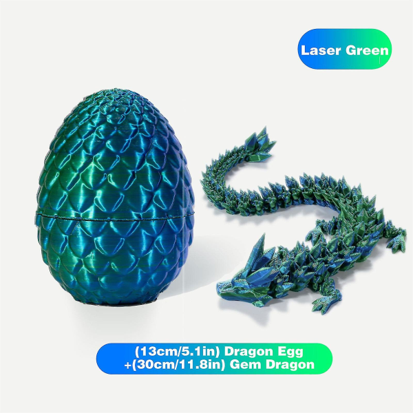 2024 3D-tryckt ledad drake med drakeägg 3 drake kristalldrake fidgetleksak
