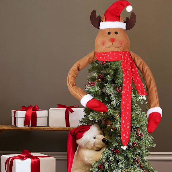 Jultomte Kroppsdekorationer Juljutesäck Julgirlang Dekorationer Jutesäck Poserbara Plyschben För Trädprydnader (i-ren)