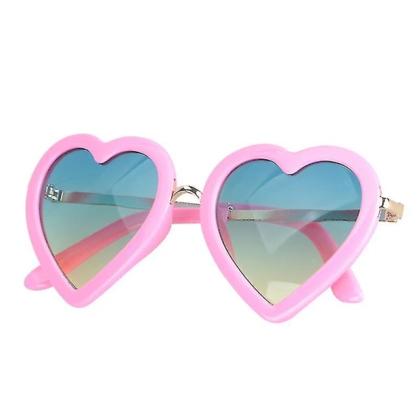 Alla hjärtans dag Mode Hjärtformade solglasögon dekorerade glasögon Nyhet Dansfesttillbehör (rosa)