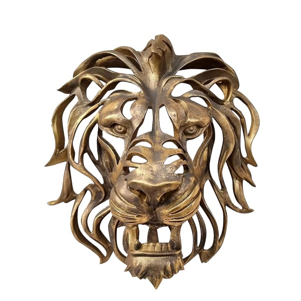 Hul løvehoved statue harpiks håndværk væghængende dekoration væghængende dekorative ornamenter