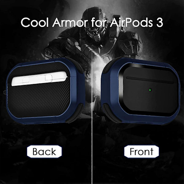 Skydd för AirPods 3-fodral, Stötsäkert AirPod Gen 3-fodral iPod 3 Hörlurar Hårdt Skal för Män Kvinnor Kompatibelt med Apple Air Pod 3:e Generationen Cha