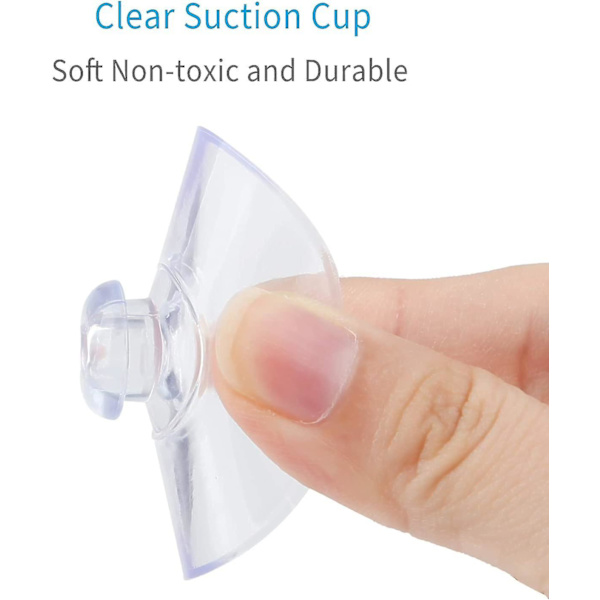 20-pack transparenta sugproppar 1,8 tum PVC-plast sugproppar utan krokar för heminredning