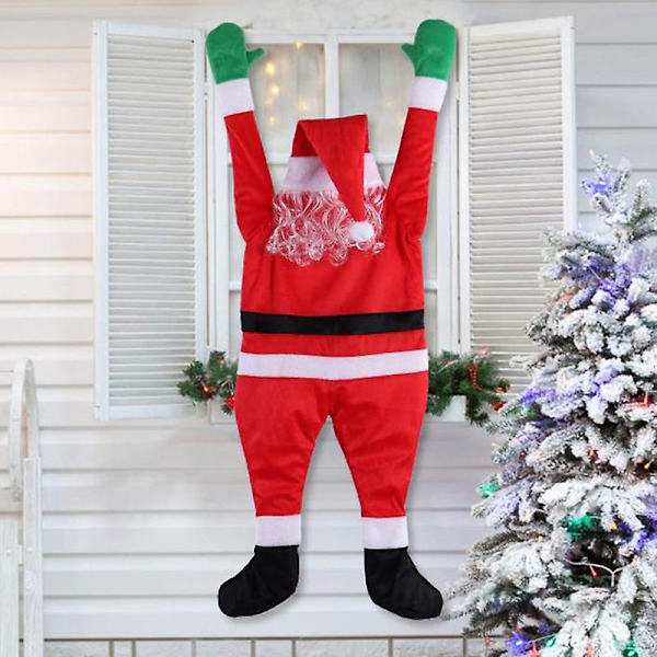 Sammets-Tomte Klättrade Upp På Väggen För Att Dekorera Kläder, Hänga Smycken Och Julpresenter 110cm