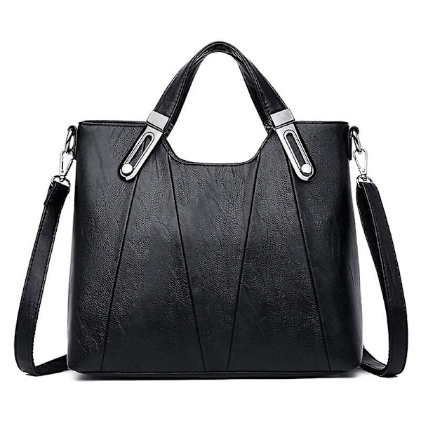 Håndtaske Mærke Luksus Håndtasker Dametasker Designer PU Læder Håndtaske Fritid Crossbody Tasker til Kvinder Dame Skuldertaske Tote（30cm x 12cm x 25cm，Sort）