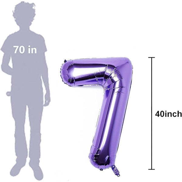 Pupple Stora 40 Tums Siffror 0 Födelsedagsfest Bröllop Dekorationer Heliumfolie Mylar Stor Nummer Ballon Digital