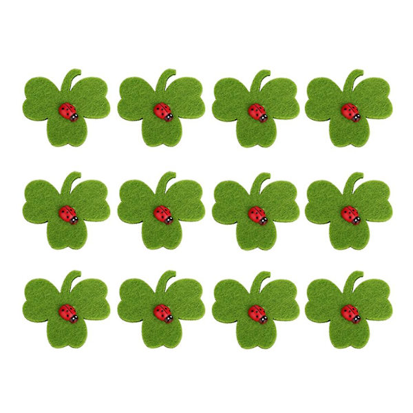 Set med 20 gröna broderade klöverlappar för DIY-dekorationer, kläder och festdekoration