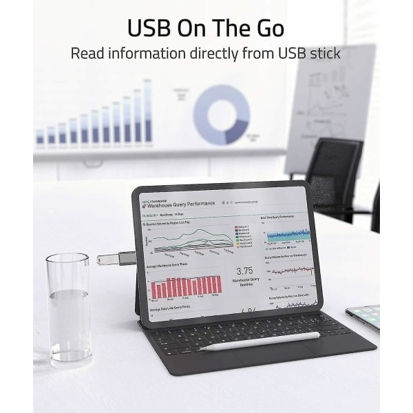 2 pakke USB-c til usb 3.0-adapter type-c til usb-hunadapter for Macbook Pro/air