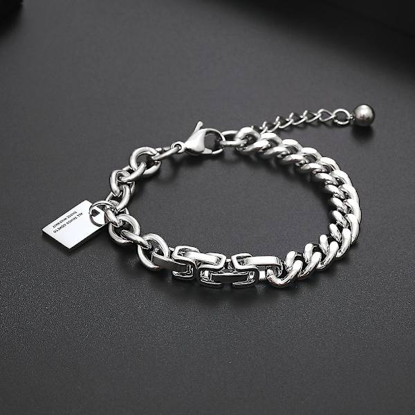 Cool rostfritt chunky tjockt stort länkkäde armband 19CM+3cm