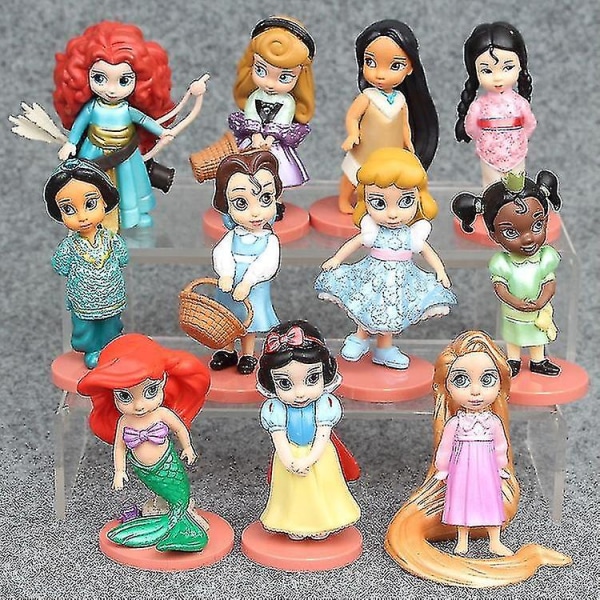 Disney 8 cm 11 stk./parti Rapunzel Snehvid Askepot Prinsesse Figur Dekoration Dukker Børnegave