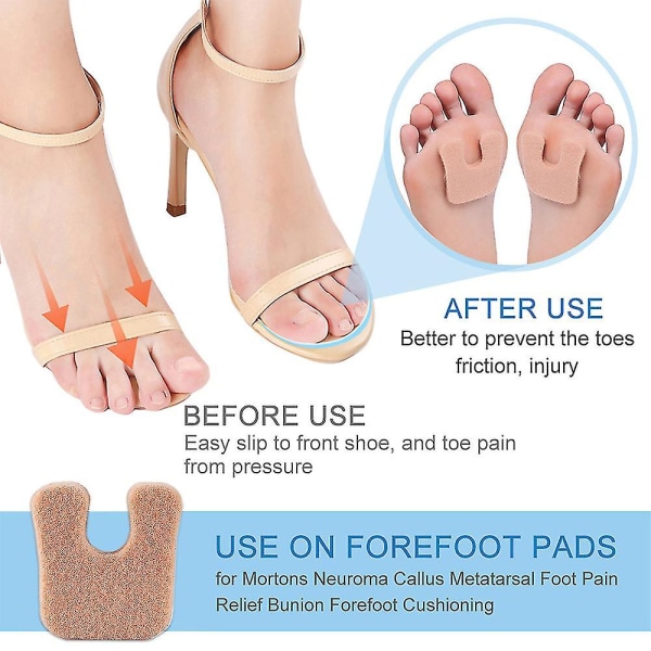 U-muotoiset U-muotoiset hankausta kestävät jalkaterän pehmusteet suojaavat varpaita ihovaurioilta, vähentävät kitkaa ja lievittävät jalkakipua (1 laatikko)