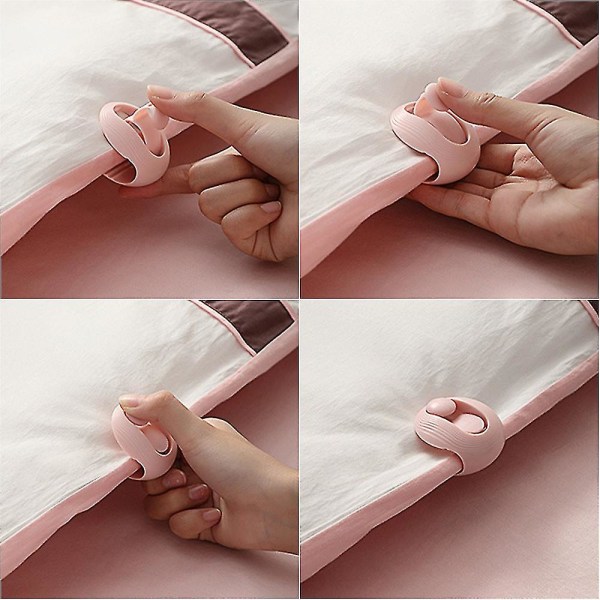 6 st Quilt Nålfria Fixer Clips Hållbara Praktisk Säng Quilt Sheet Cover Fixing Clip (rosa)