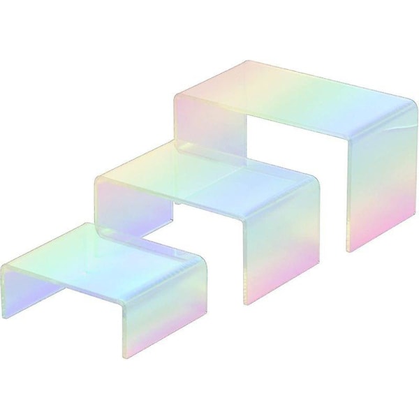 Rainbow Akryl Display Stand Transparent stand Smykker Display Sko Stand__Newway（3-delt sæt (en til hver))
