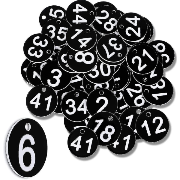 Mustat numeromerkit 1-50 muoviset numeroidut rahakkeet Muoviset numerot numeroidut