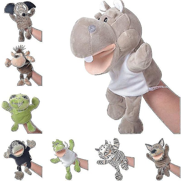 Cartoon Animal Hand Puppet Plush Finger Toys（Krokodil）