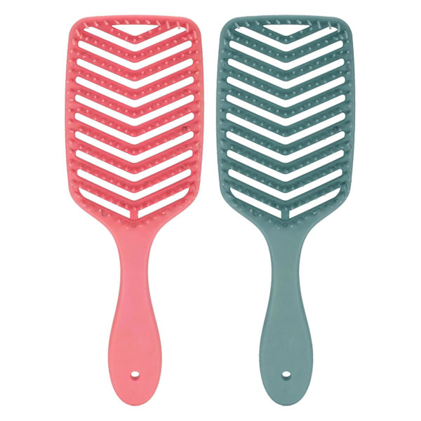 2 st Paddle Detangling Vent Brush Wet Dry Round Comb Teeth Beard Vent Massage Brush Rose Red Dark Green