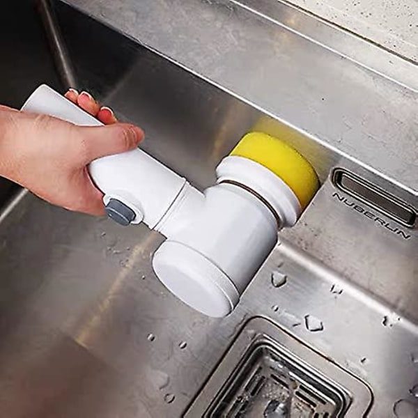 Elektrisk Rengöringsborste Skrubb med 3 Utbytbara 360° Roterande Borst Huvuden, Laddningsbar Roterande Skrubb
