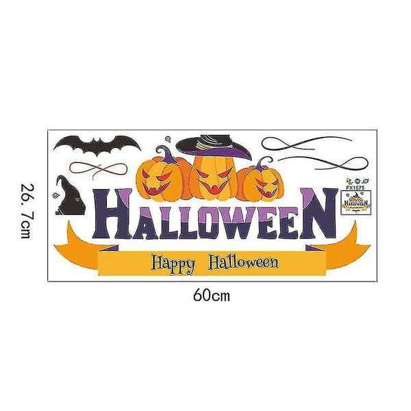 Happy Halloween Bat Pumpa Väggdekal Dekoration