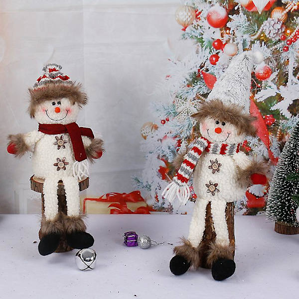 Juldekoration Snögubbe Stående Fönsterdekoration Julgåva Docka 2-pack