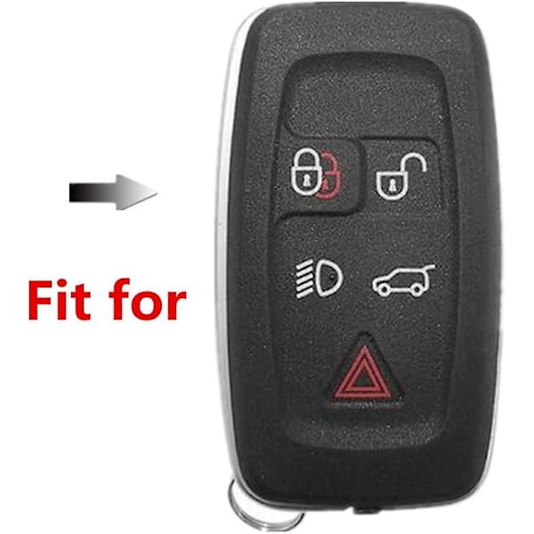 Zink-legering Bilnyckelskydd Fodral För Land Rover Lr4 Lr2 Discovery Range Rover Sport Evoque Jaguar 5 Knappar (matt Färg)（Silver）