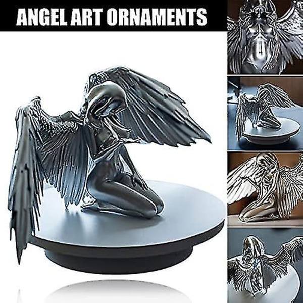 Änglafiguriner, ängel Kvinna Vinge Knäböjande Kappa Hatt Figur Prydnad För Trädgård Hem Konst Dekoration Tillbehör