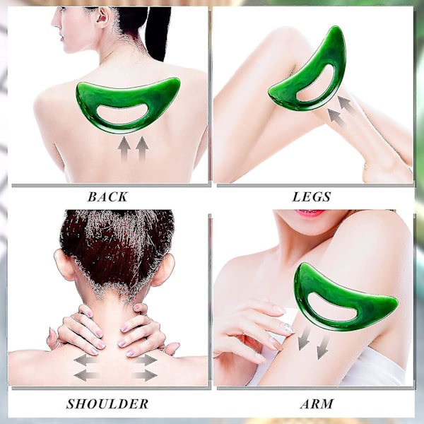 Kropp Gua Sha Massasjeverktøy Stor Gua Sha Sett Med Håndtak Resin Guasha Styret Muskelskraping Massasjeverktøy Kropps ansiktsforming Anti Cellulite Spa T