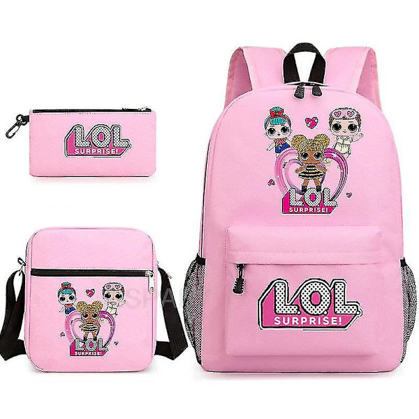 3 st Lol Ryggsäck Kvinnor Män Mode Ryggsäck L.o.l. Överraskning! Flickor Pojkar Skolväska Kvinnlig Manlig Laptop Mochilas（1）