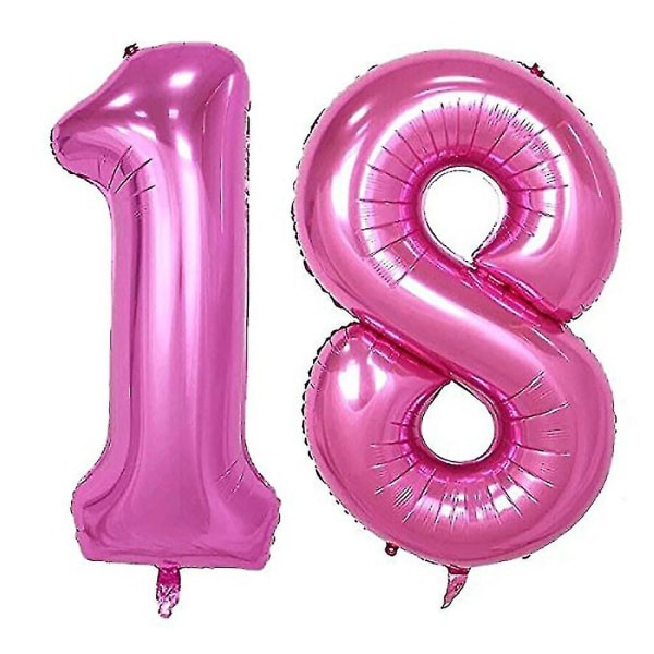 Feriepynt ballong 18 års bursdag 40 tommer gigantisk folieballong bursdagsdekor til fest pk