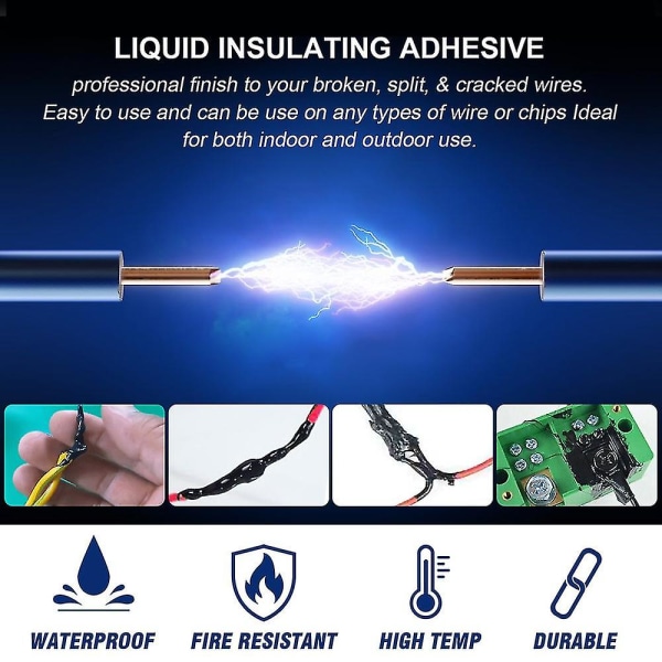 30ml flydende isolering elektrisk tape 2 farver stærk forsegling elektronisk fugemasse Hurtigttørrende (hvid)