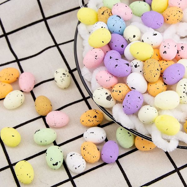 Påskdekorationer Ägg Mini Påsk Flerfärgade Skumägg Diy Påskfest Dekor Förmåner Tillbehör Korgfyllnadsmedel Blandade Färger