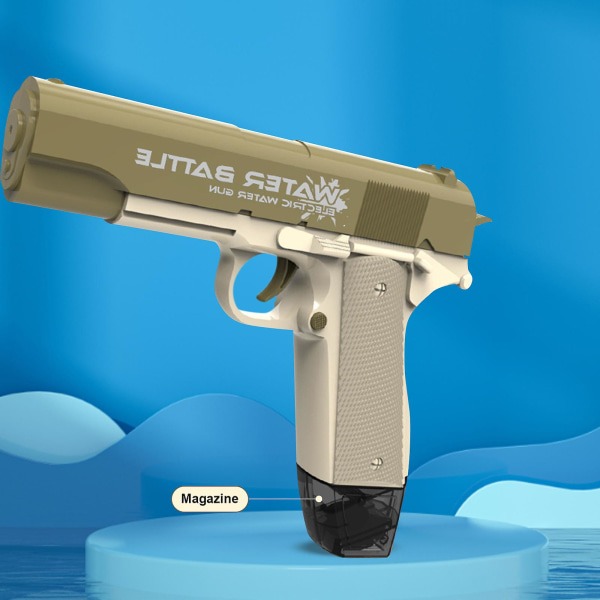 Elektriske vandpistoler med én knap, automatiske supervandsprøjtepistoler Højkapacitets vandlegetøjspistoler til børn, voksne (brun)