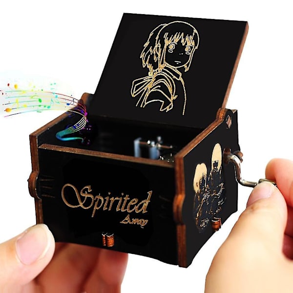 Handvevad Trämusikask Happy Halloween Spirited Away Jurassic Park Julparty Halloween Dekoration Present Bröllopsdekoration (regnbåge)