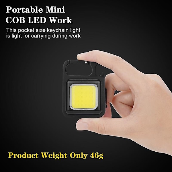 Mini LED ficklampa bärbar USB uppladdningsbar arbetslampa 800 lumen stark nyckelring ljus liten ficklampa för utomhusbruk