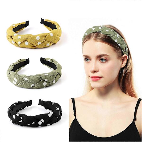 Modehårband för kvinnor Hårtillbehör Träningshårband för flickor 3-pack