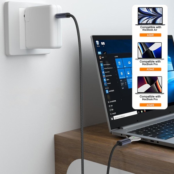Magnetisk strömadapter för Macbook Pro Air, magnetisk laddningsadapter av typ C, typ C 140w Pd snabbladdningsadapter för Macbook Pr - Snngv