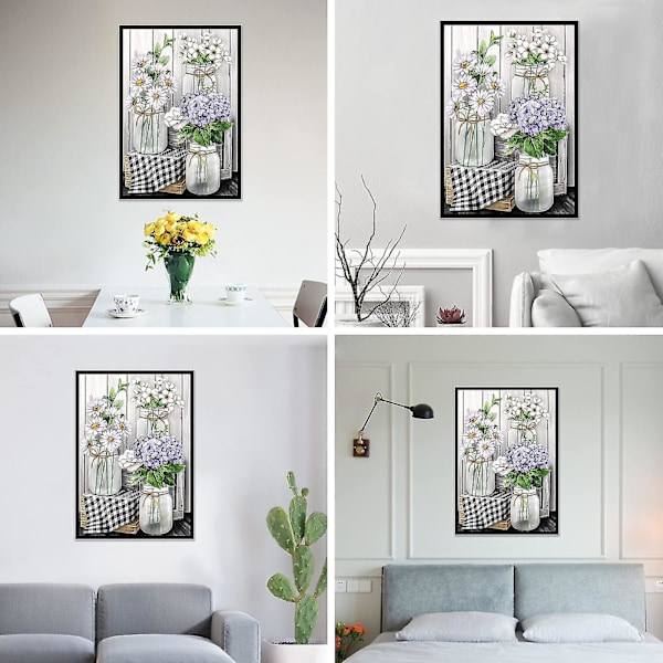 Blommor Diamantmålning Kit Diamantkonst Kit För Vuxna Diy 5d Full Diamantmålning Kit Blommor Diamantmålning（Blomma）