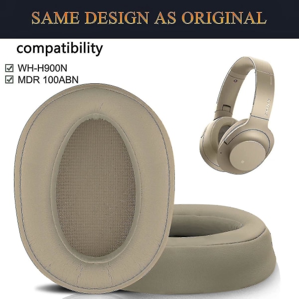 Udskiftning af ørepuder, kompatible med Sony Wh-h900n & Mdr 100abn støjreducerende over-ear hovedtelefoner