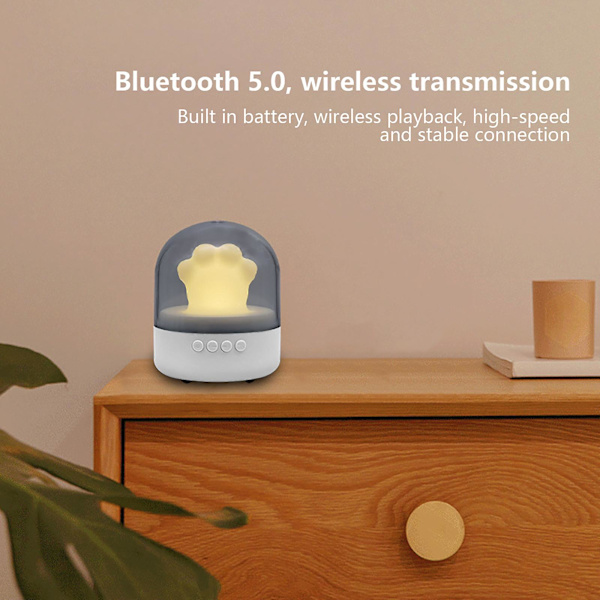 Tasslampa, Bluetooth-högtalare natt, natt smart väckarklocka bärbar trådlös sovrum sänglampa läslampa, musik sova lampa stöd handsfree