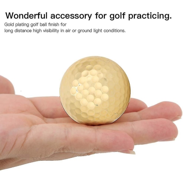 Hälsoutrustning Öva golfbollar Guldplätering golfboll 4st, dubbla lager slitstark golfboll för övning Present dekoration och faktiska spel,