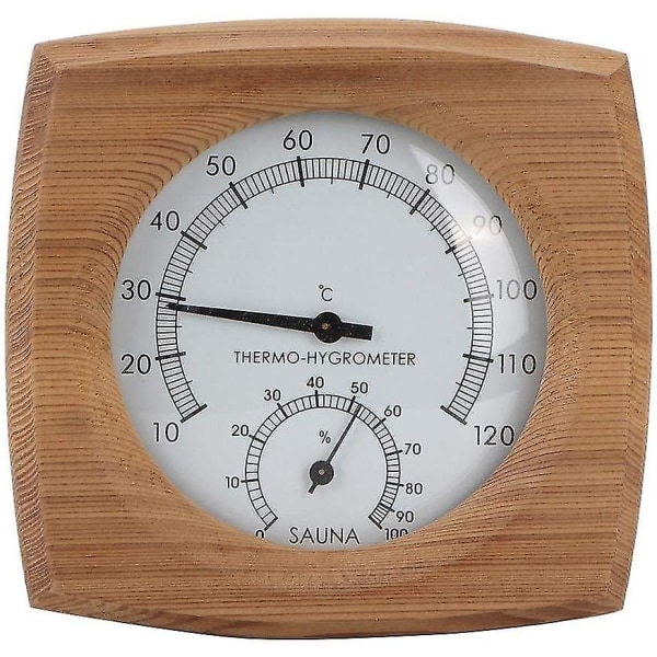 in 1 Saunan lämpötila Cedar Wood Thermometer Kosteusmittari Lämpökosteusmittari Saunan tarvikkeet