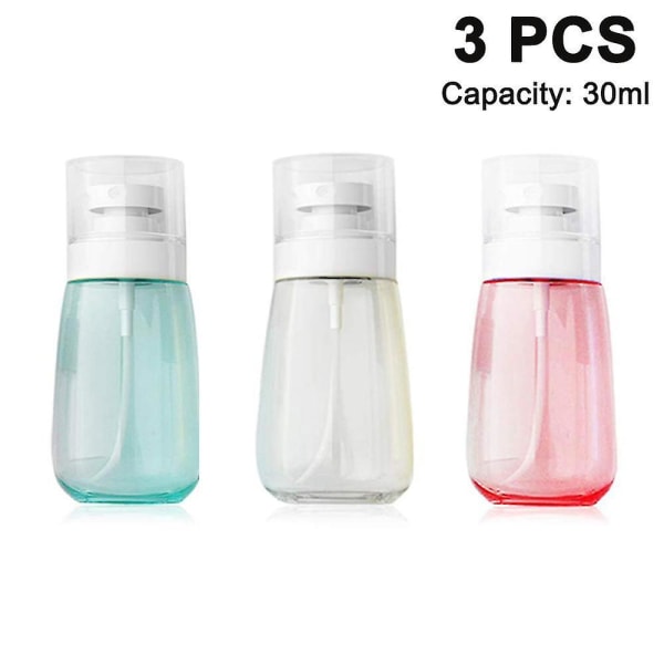 Klar tom sprayflaske Genopfyldelig Fintåge Parfumedannende vandflasker Plastspray til kosmetisk rengøring af hudplejeprodukter i 3-pak.
