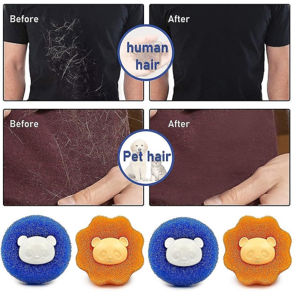 Klesvaskball Anti-vikle vaskerens renseball hårfjerning（5 stk，blå）